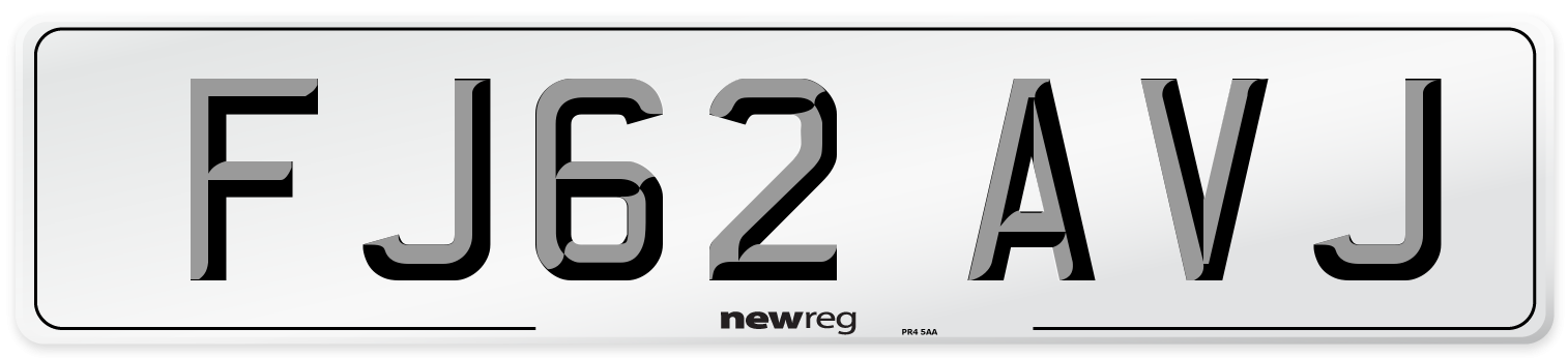 FJ62 AVJ Number Plate from New Reg